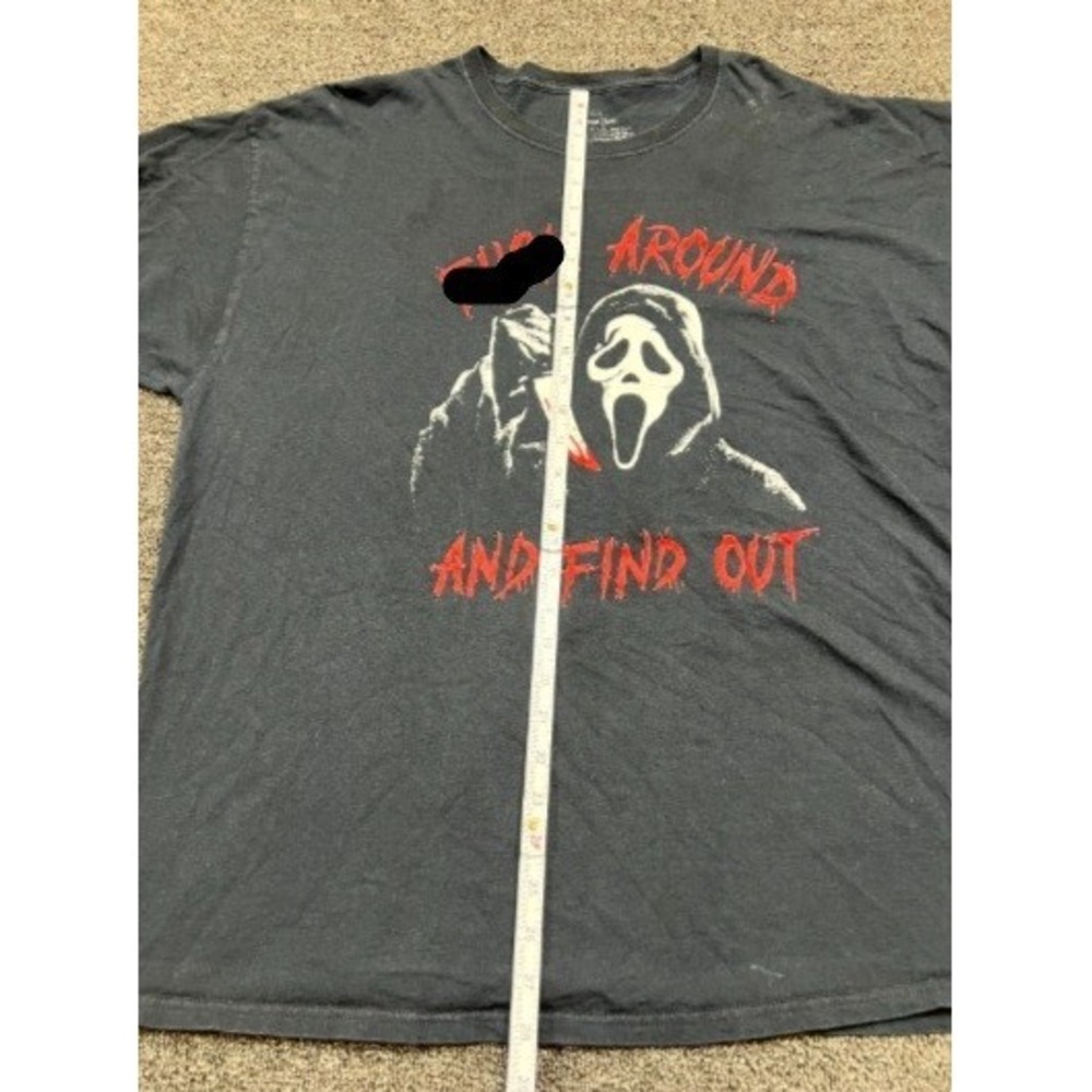 Ghost Face T Shirt Mens 2XL Black F*** Around And Find Out Horror Movie Graphic - Picture 3 of 6